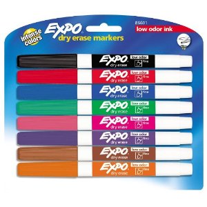 Dry erase whiteboard markers for meal planning.
